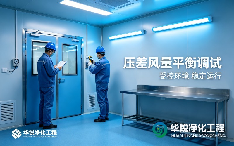 华锐洁净室压差调试现场